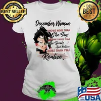 Betty boop december woman knows more than she says thinks more than she speaks and notices more than you realize s Ladies tee