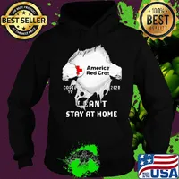 Blood insides american red cross logo covid-19 2020 i can't stay at home s Hoodie