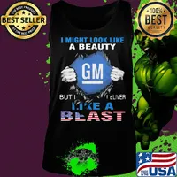 Blood insides I might look like a beauty general motors but I deliver like a beast american flag independence day s Tank top
