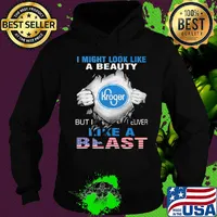 Blood insides I might look like a beauty kroger but I deliver like a beast american flag independence day s Hoodie