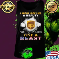 Blood insides I might look like a beauty ups but I deliver like a beast american flag independence day s Tank top