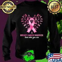 Breast Cancer Warrior Love Who You Are Color Strip Pink Shirt Sweater