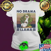 Cactus no drama llama vintage retro s Ladies tee