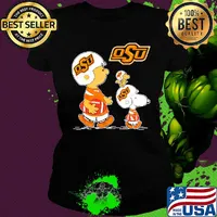 Charlie brown snoopy woodstock oklahoma state university football s Ladies tee