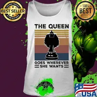Chess the queen goes wherever she wants line vintage retro s Tank top