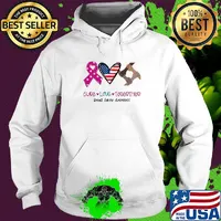 Cure love together breast cancer awareness American flag veteran Independence Day s Hoodie