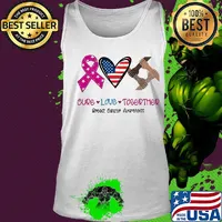 Cure love together breast cancer awareness American flag veteran Independence Day s Tank top