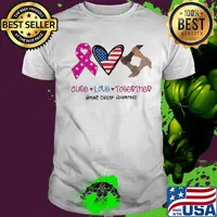 Cure love together breast cancer awareness American flag veteran Independence Day shirt