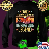 Dad the man the myth the horse riding legend happy father's day stars vintage retro s Sweater