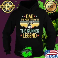 Dad the man the myth the runner legend happy fathers day stars vintage retro s Hoodie