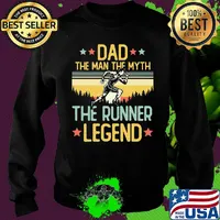 Dad the man the myth the runner legend happy fathers day stars vintage retro s Sweater