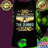 Dad the man the myth the runner legend happy fathers day stars vintage retro s Tank top