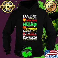 Dad you are as smart as iron man as strong hulk as fast as superman as brave as batman as cool as spiderman you are my favorite superhero father's day s Hoodie