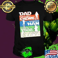 Dad you are as strong as chewie as fearless as han as wise as yoda as brave as luke happy father's day shirt