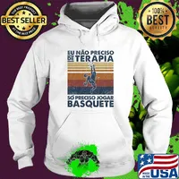 Eu nao preciso de terapia so preciso jogar basquete volleyball vintage s Hoodie