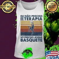 Eu nao preciso de terapia so preciso jogar basquete volleyball vintage s Tank top