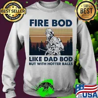 Firefighter fire bod like dad but with hotters balls happy father's day vintage retro s Sweater