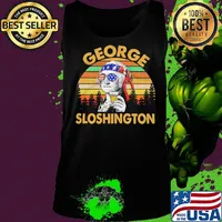 George drinking wine sloshington american flag vintage retro s Tank top