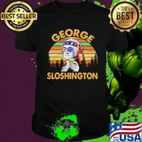 George drinking wine sloshington american flag vintage retro shirt