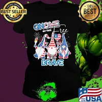 Gnomes of the free and the brave firework america 4th of july independence day s Ladies tee