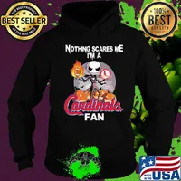 Halloween jack skellington nothing's scares me i'm a st. Louis cardinals fan s Hoodie