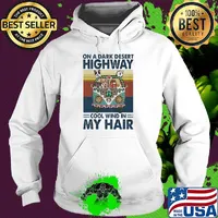 Hippie girl and dogs drive car on a dark desert highway cool wind in my hair s Hoodie
