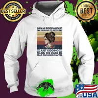 I am a bookaholic on the road to recovery just kidding i'm on the road to read one more chapter flowers vintage retro s Hoodie