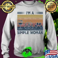 I'm A Simple Woman Wine paw Vintage Retro Shirt Sweater