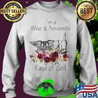 I'm a wine and aerosmith kind of girl flowers s Sweater