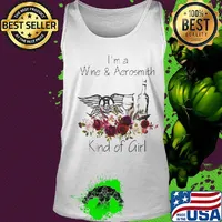 I'm a wine and aerosmith kind of girl flowers s Tank top