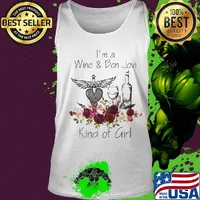 I'm a wine and bon jovi kind of girl flowers s Tank top