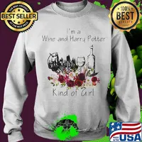 I'm a wine and harry potter kind of girl flowers s Sweater
