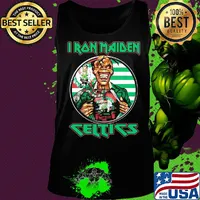 Iron maiden boston celtics american flag independence day s Tank top