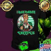 Iron maiden boston celtics american flag independence day shirt