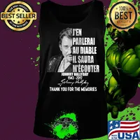 J'en parlerai au diable il saura Johnny Hallyday 1943-2017 thank you for the memories signature s Tank top