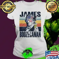 James Boozecanan Drinking Drunk 4th Of July vintage retro s Ladies tee