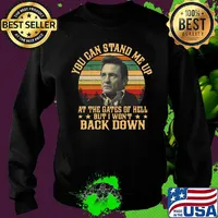 Johnny cash you can stand me up at the gates of hell but i won't back down vintage retro s Sweater