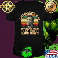 Johnny cash you can stand me up at the gates of hell but i won't back down vintage retro shirt