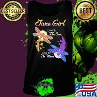 JUNE GIRL LIVE BY THE SUN LOVE BY THE MOON DRAGONFLY SHIRT Tank top