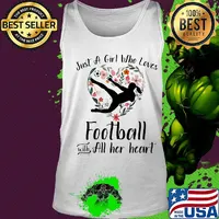 Just a girl who love football with all her heart flowers s Tank top