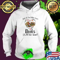 Just a girl who loves books with all her heart flowers heart s Hoodie