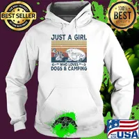 Just a girl who loves paw dogs and camping vintage retro s Hoodie
