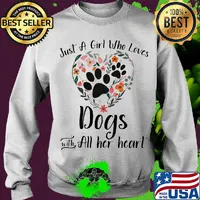 Just a girl who loves paw dogs with all her heart flowers s Sweater