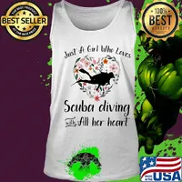 Just a girl who loves scuba diving with all her heart flowers s Tank top
