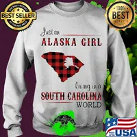 Just an alaska girl living in a south carolina world map s Sweater