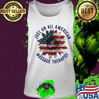 Just An All American Massage Therapist Sunflower Independence Day Shirt Tank top