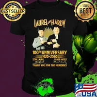 Laurel and hardy 100th anniversary 1920 2020 thank you for the memories signatures shirt