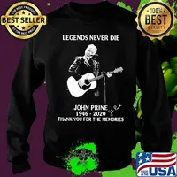Legends never die john prine 1946 2020 thank you for the memories signature guitar s Sweater