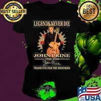 Legends never die john prine 1946 2020 thank you for the memories signature s Ladies tee