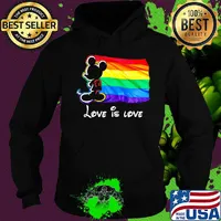 Lgbt mickey mouse love is love black s Hoodie